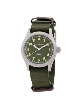 NWT Hamilton Khaki Field Quartz Green Dial Watch